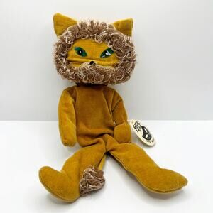 Vintage Calvert Original Lion Mask Doll with Removable Hood Cat Plush Toy Japan